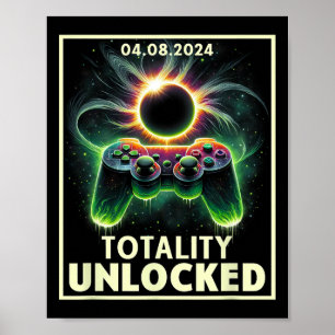 Total Solar Eclipse 2024 Video Game Gaming Boy 1  Poster