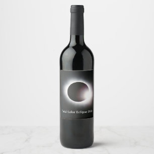 Total solar eclipse 2024 wine label