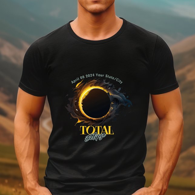 Total Solar Eclipse 2024 Your City State  T-Shirt (Creator Uploaded)