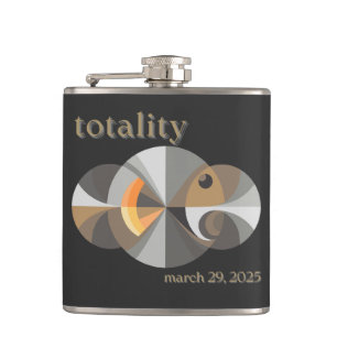 Total Solar Eclipse 2025 minimalistic design Hip Flask