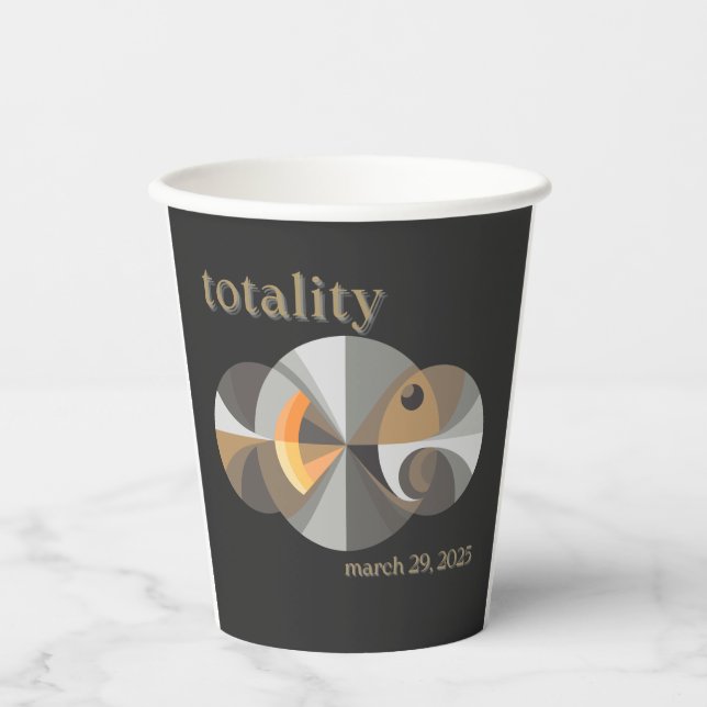 Total Solar Eclipse 2025 minimalistic Paper Cups (Front)