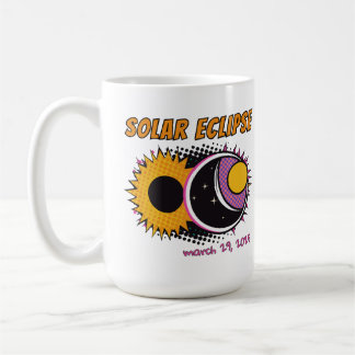 Total solar eclipse 2025 pop art design coffee mug