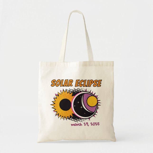 Total solar eclipse 2025 pop art design tote bag (Front)