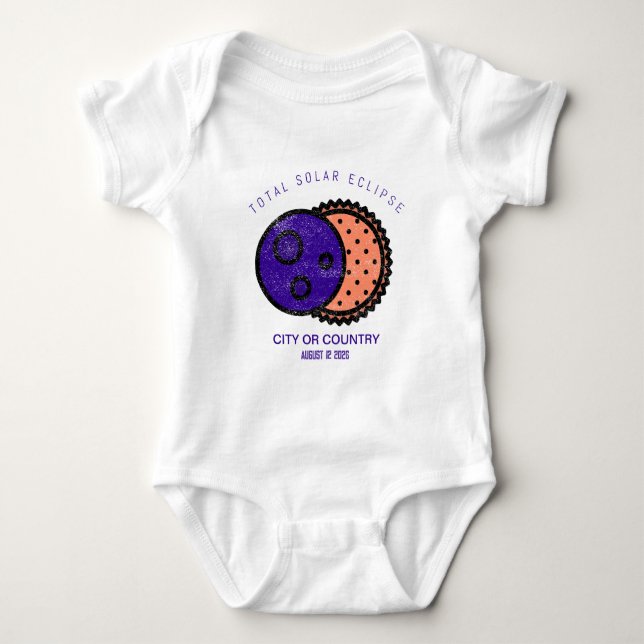 Total Solar Eclipse 2026 Custom Baby Bodysuit (Front)
