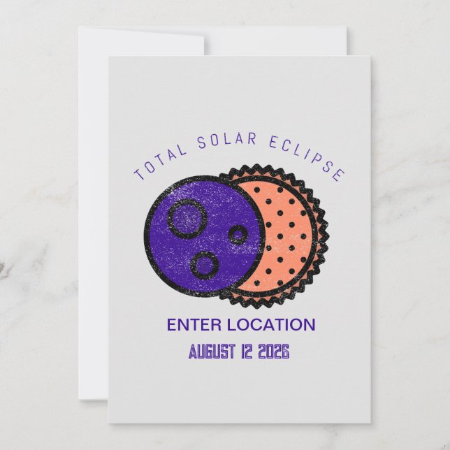 Total Solar Eclipse 2026 Custom Invitation (Front)