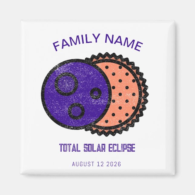 Total Solar Eclipse 2026 Custom Magnet (Front)