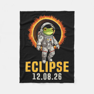 Total Solar Eclipse 2026 Frog Solar Eclipse Fleece Blanket