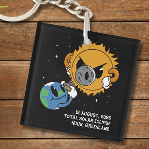 Total Solar Eclipse 2026 Greenland Photobomb Key Ring