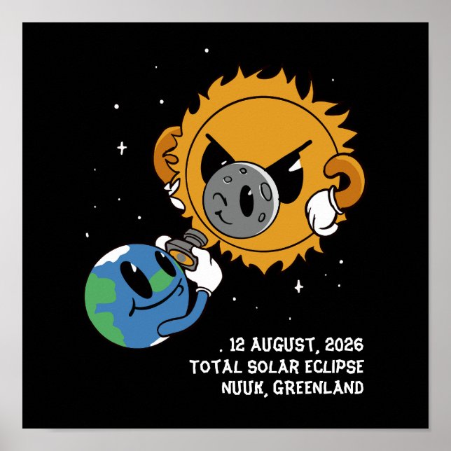 Total Solar Eclipse 2026 Greenland Photobomb Poster (Front)