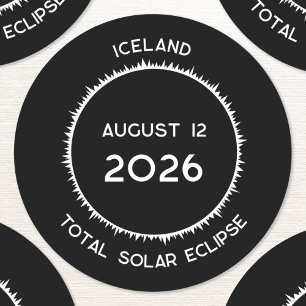 Total Solar Eclipse 2026 Iceland Classic Round Sticker