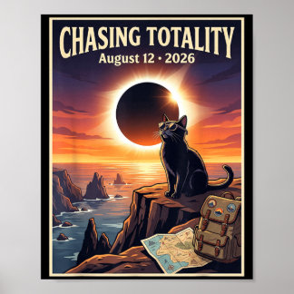 Total Solar Eclipse 2026 Iceland Totality Black Poster