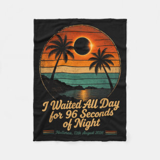 Total Solar Eclipse 2026 Spain Mallorca Artwork Fleece Blanket