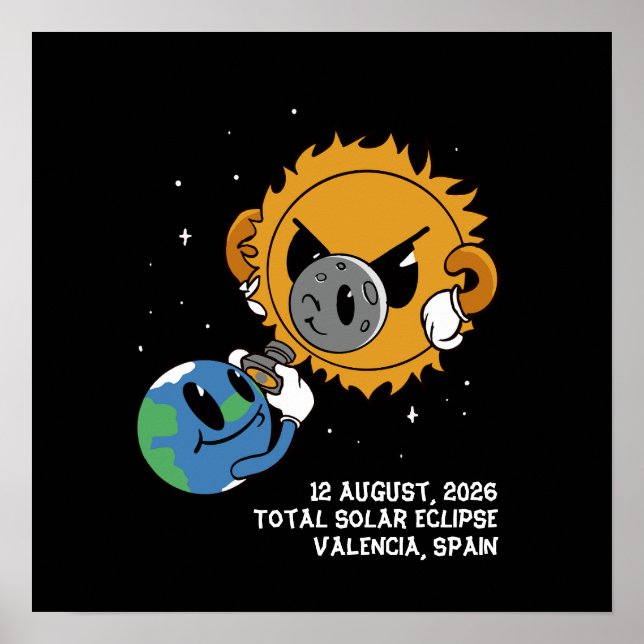 Total Solar Eclipse 2026 Spain Photobomb Poster (Front)