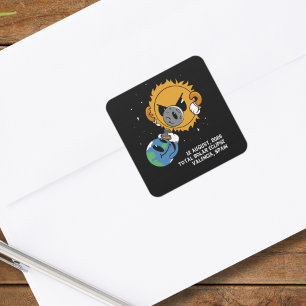 Total Solar Eclipse 2026 Spain Photobomb Square Sticker