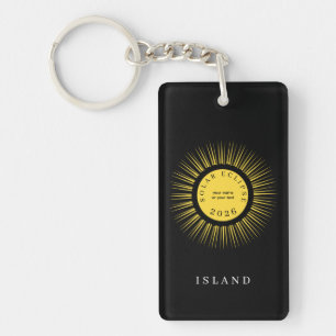 Total solar eclipse 2026 your text personalized key ring