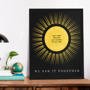 Total solar eclipse 2026 your text personalized poster