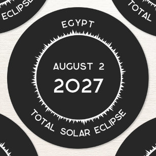 Total Solar Eclipse 2027 Egypt Classic Round Sticker