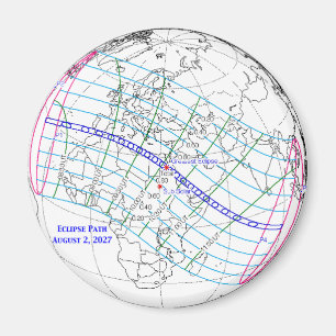 Total Solar Eclipse 2027 Map Magnet