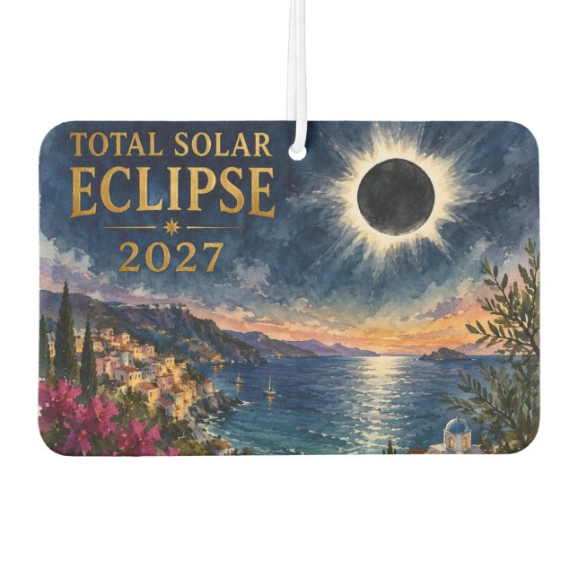 Total Solar Eclipse 2027 Mediterranean  Car Air Freshener (Front)
