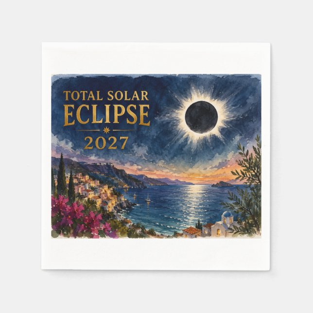 Total Solar Eclipse 2027 Mediterranean  Napkin (Front)