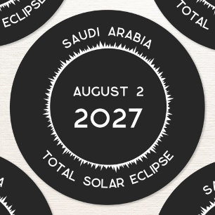 Total Solar Eclipse 2027 Saudi Arabia Classic Round Sticker