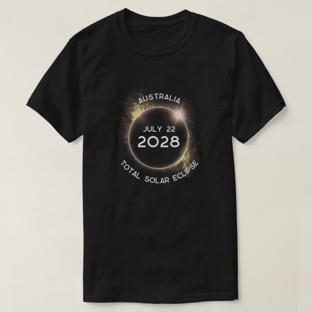 Total Solar Eclipse 2028 Art Design T-Shirt (Design Front)