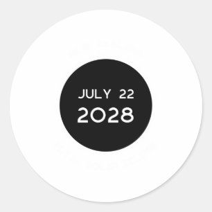 Total Solar Eclipse 2028 New Zealand _1  Classic Round Sticker