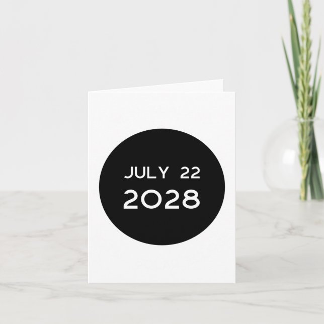Total Solar Eclipse 2028 New Zealand  Card (Front)