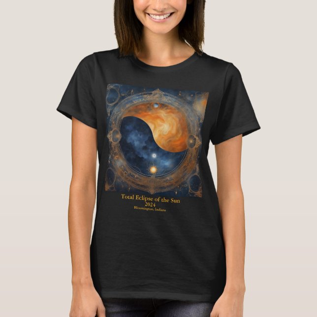 Total Solar Eclipse 2 Sides YOUR Text Mystical T-Shirt (Front)