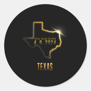 Total Solar Eclipse 4.08.2024 Texas Classic Round Sticker