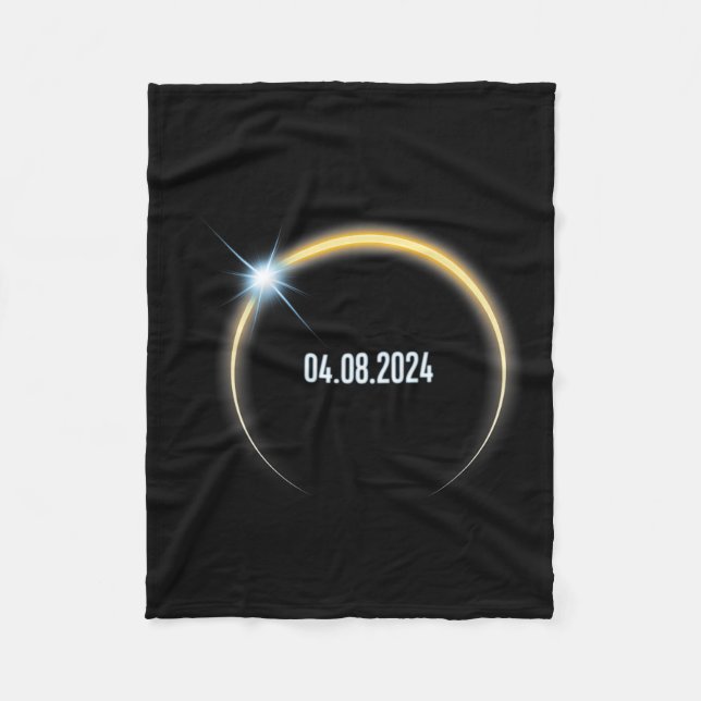Total Solar Eclipse 4.8.2024  Fleece Blanket (Front)