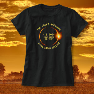 Total Solar Eclipse 4.8.2024 USA Add Your State T-Shirt