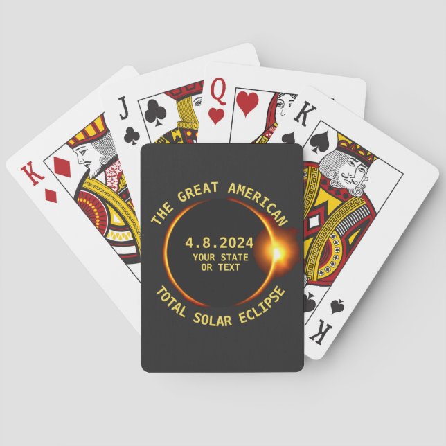 Total Solar Eclipse 4.8.2024 USA Custom Text Playing Cards (Back)