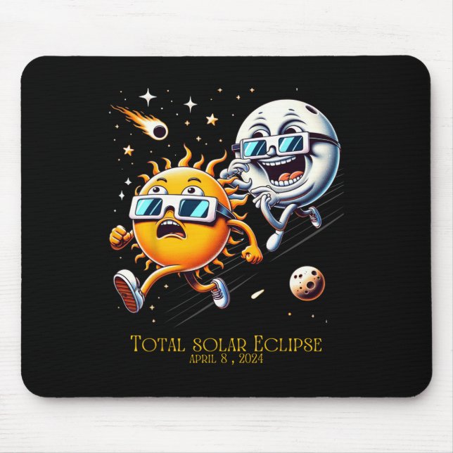 Total Solar Eclipse 8-4-2024 Sun Flees Moon Eclips Mouse Mat (Front)