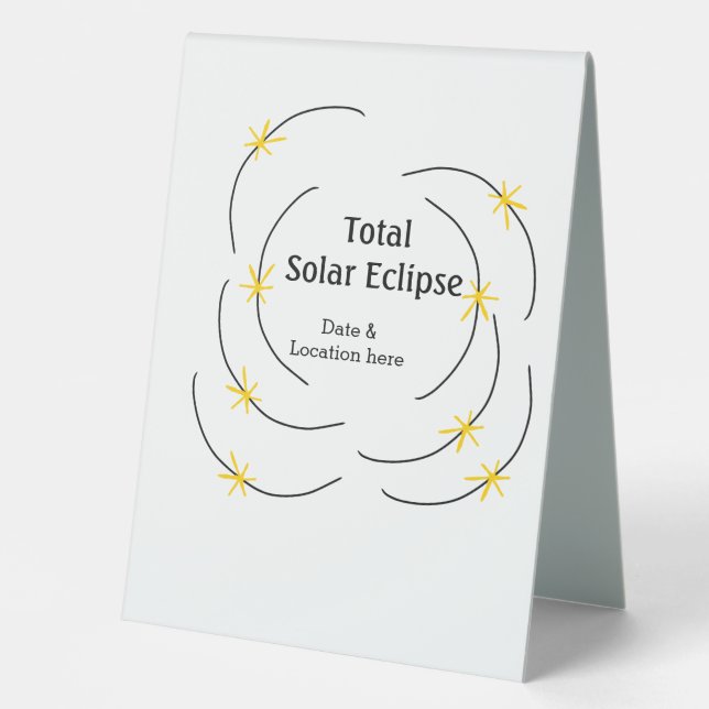 Total solar eclipse add date location half sun pat (Front)
