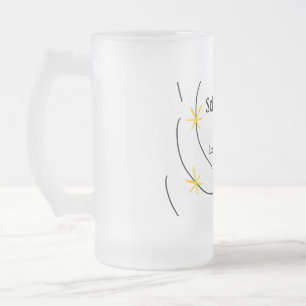 Total solar eclipse add date location half sun pat frosted glass beer mug