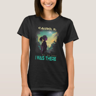 Total Solar Eclipse Aesthetic Girl Cairo Illinois T-Shirt