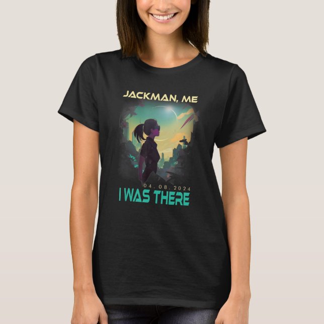 Total Solar Eclipse Aesthetic Girl Jackman Maine M T-Shirt (Front)