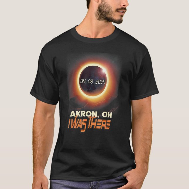 Total Solar Eclipse Akron Ohio OH T-Shirt (Front)