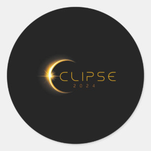 Total Solar Eclipse America Totality April 8 2024 Classic Round Sticker