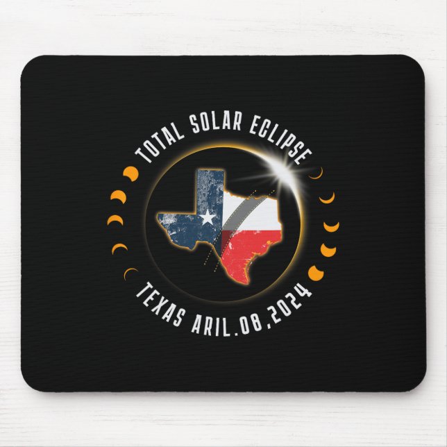 Total Solar Eclipse America Totality Texas 8 April Mouse Mat (Front)