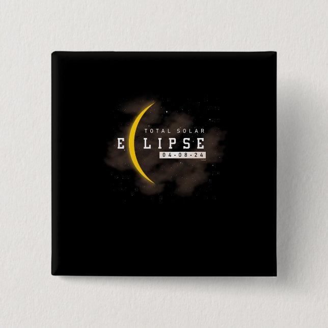 Total Solar Eclipse Annularity Eclipse Moon 15 Cm Square Badge (Front)