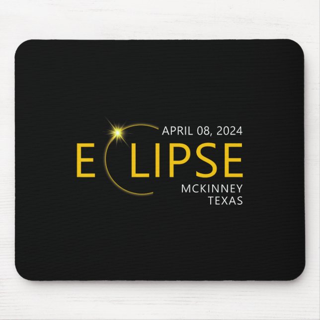 Total Solar Eclipse Apirl 08 2024 Mckinney Texas T Mouse Mat (Front)