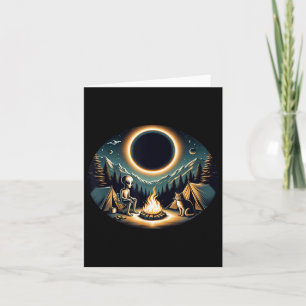 Total Solar Eclipse April 2024 Alien Cat Camping O Card