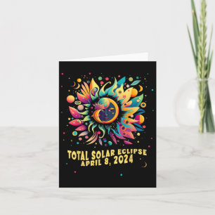 Total Solar Eclipse April 2024 Hippie Pop Art  Card