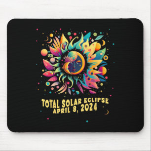 Total Solar Eclipse April 2024 Hippie Pop Art Mouse Mat