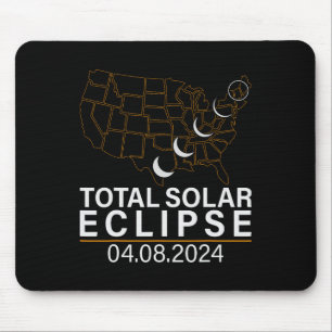 Total Solar Eclipse April 8 2024 America Usa Map T Mouse Mat