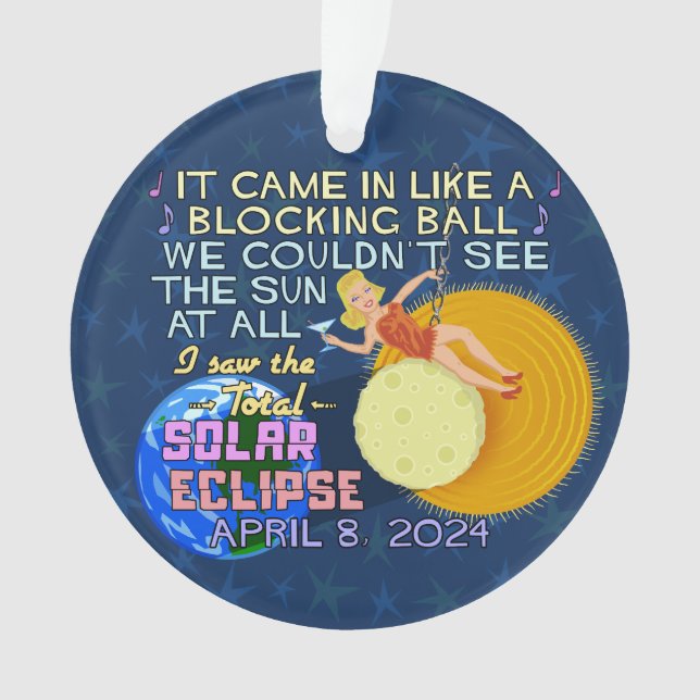 Total Solar Eclipse April 8 2024 American Funny Ornament (Front)