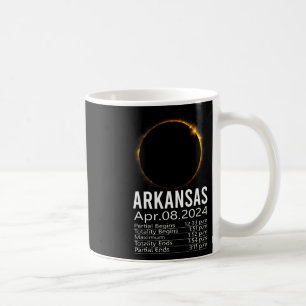 Total Solar Eclipse April 8 2024 Arkansas Schedule Coffee Mug