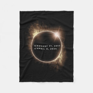Total Solar Eclipse April 8 2024 Checklist Sun Fleece Blanket